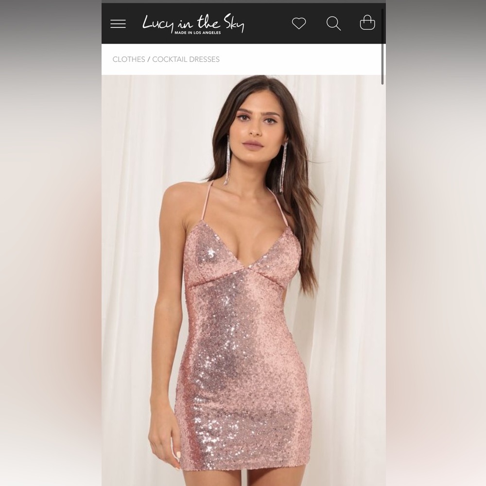 Very flattering sequin pink dress wore once for bachelorette